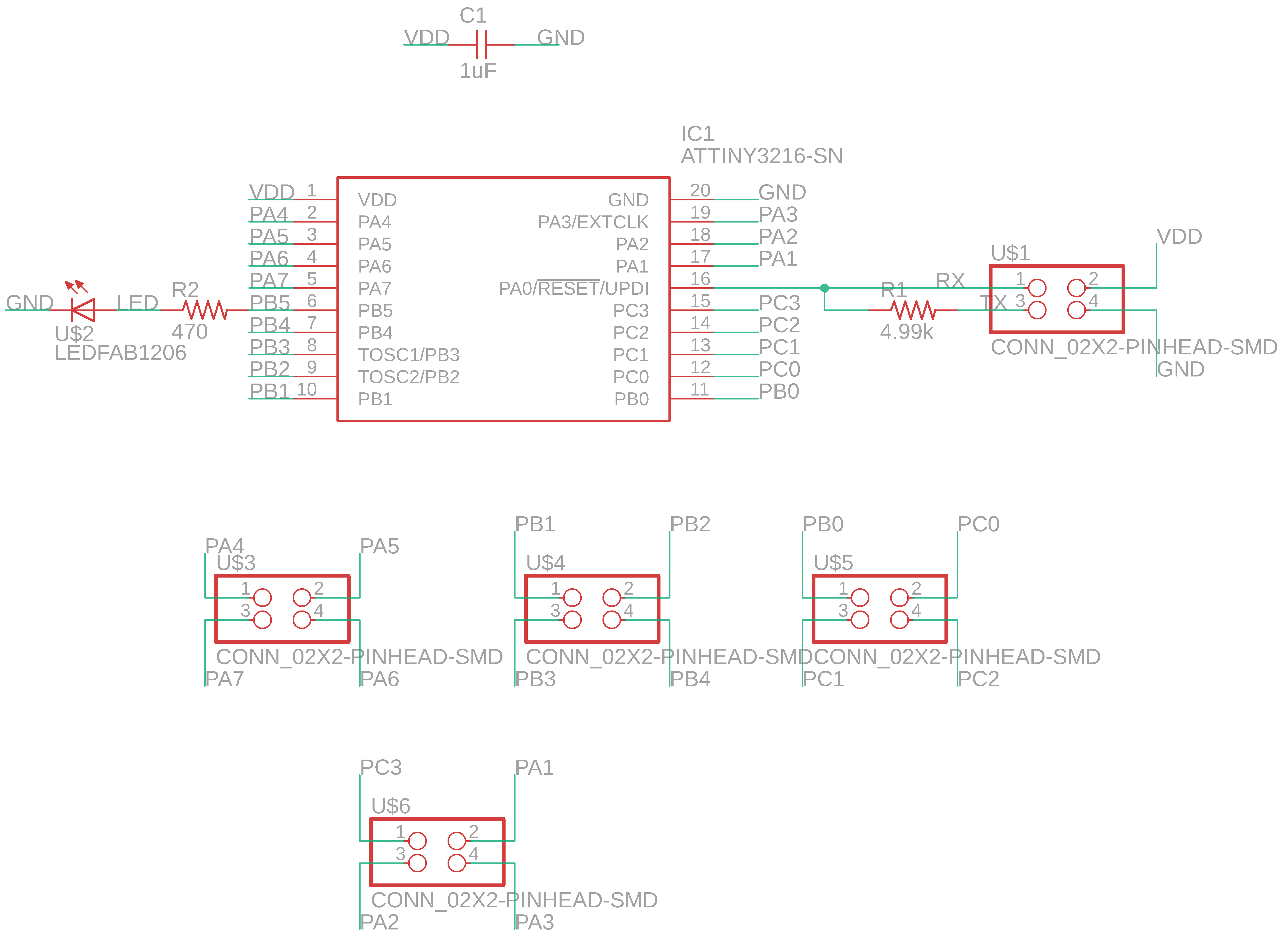 ATtiny3216 breakout board schematic